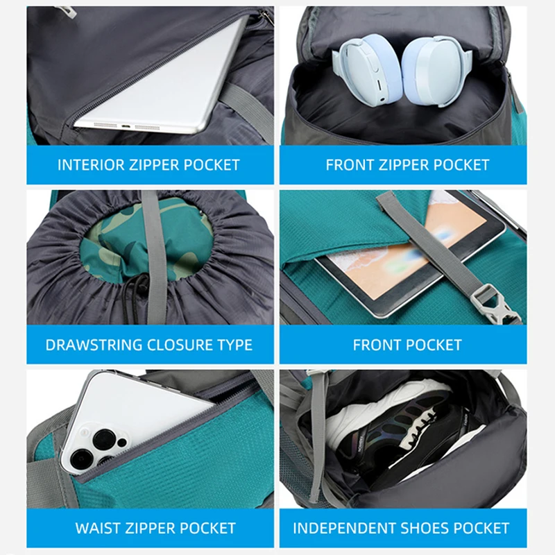 70L Outdoor Mountaineering Backpack Hiking Travel Camping Trekking Bag Large Capacity Multifunctional Sturdy Durable Luggage