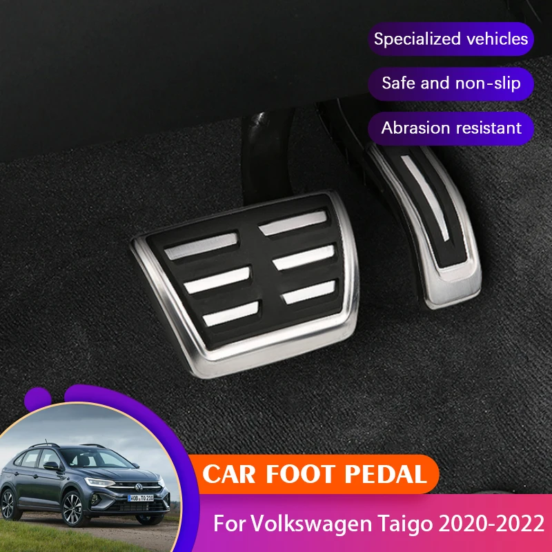 

Car Pedals Covers For VW Taigo Acessories Volkswagen Nivus 2020 2021 2022 Car No Drilling Brake Clutch Foot Pedal Pad Cover Part