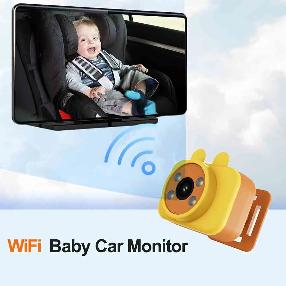 Soybean ZD23 Baby Car Mirror 2K 7'' Touch Screen Baby Camera with Night Vision 150° Wide View Angle for Infants Kids with Camera