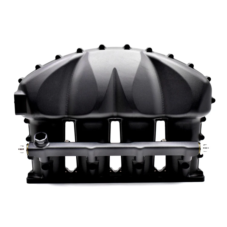 연료 레일 80mm 스로틀 바디가 있는 검정색 알루미늄 엔진 흡기 매니폴드