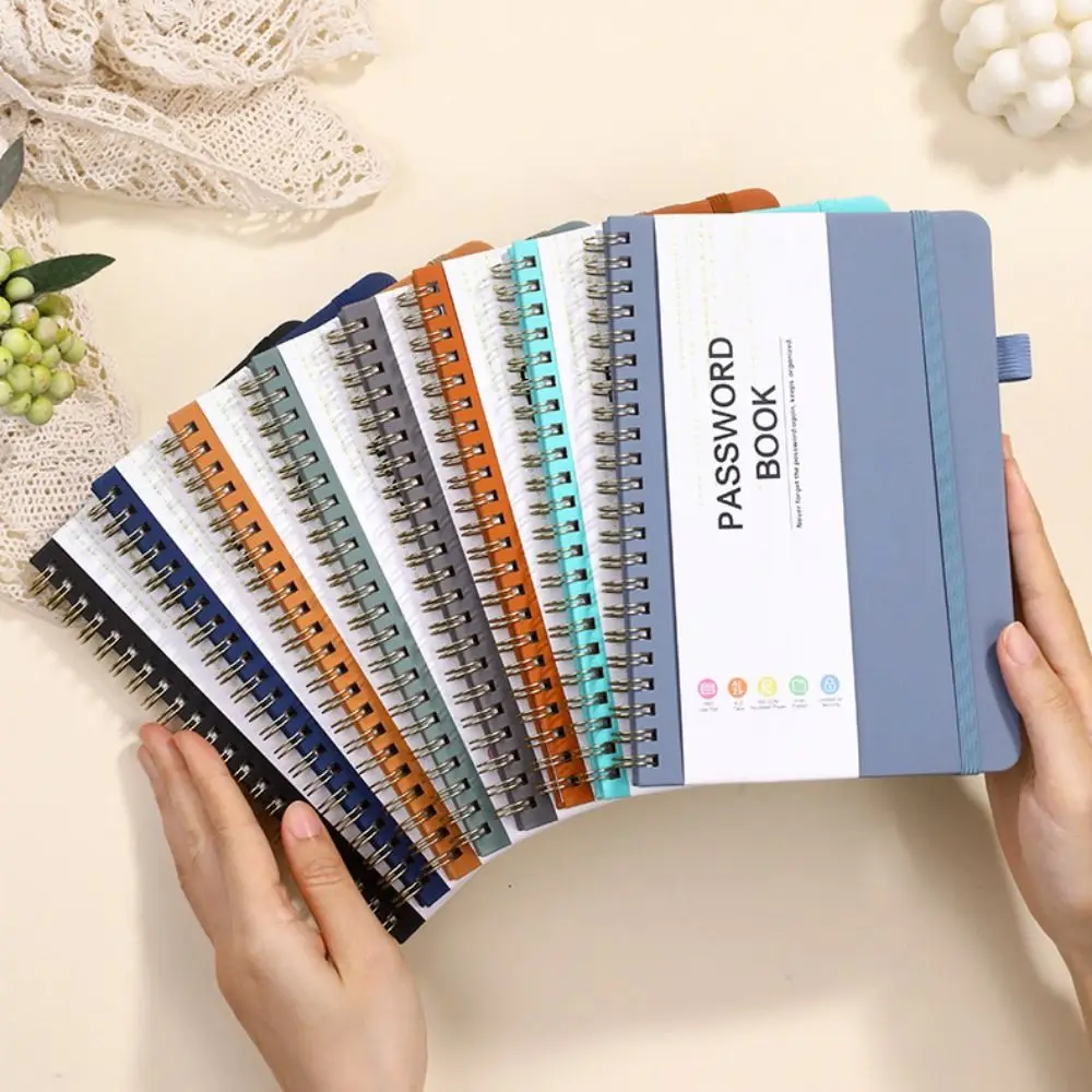 

With Alphabetical Tabs Pocket Password Keeper Book Coil Book A6/B6 Size Password Keeper Notebook with Penholder Portable