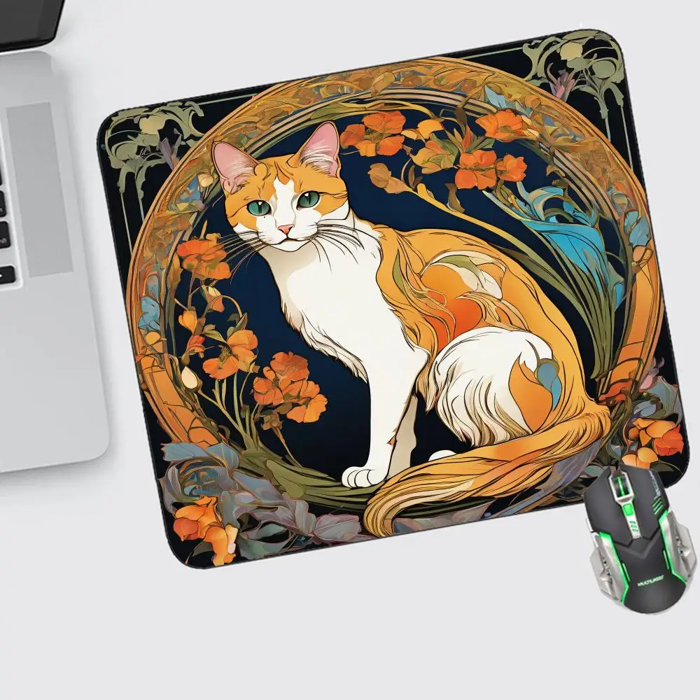 

Black Cat And White Cat Mouse Pad Small Mouse Pad Gaming Accessories Offices Keyboard Computer Desk Mat Pc Gamer Non-slip Mouse