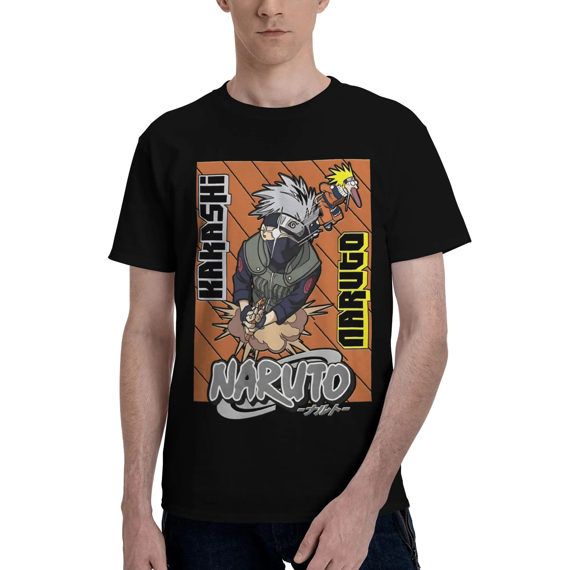 Sensei & student  Novelty 100% Cotton T-Shirt Bandai NARUTO Tops Tees For Men