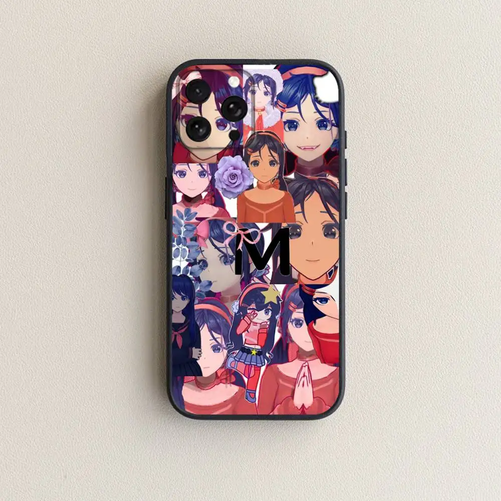 ゲームM-MiSideキュートなミタ風スマホケース iPhone 17、16、15、14、13、12、11 Plus、Pro Max、XS、X、XR、SE、Mini、8、7対応 ソフトシリコン製ブラックカバー