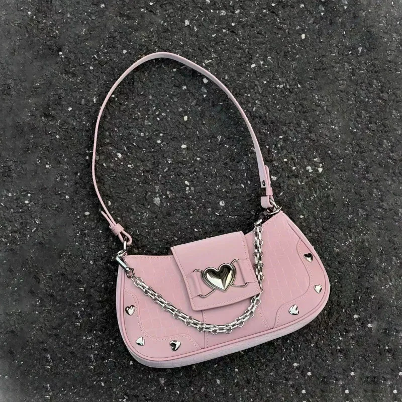 New Fashion Shoulder Bag 2023 PU Bags for Women Sweet Cool Subculture Pink Crossbody сумка Bolsas