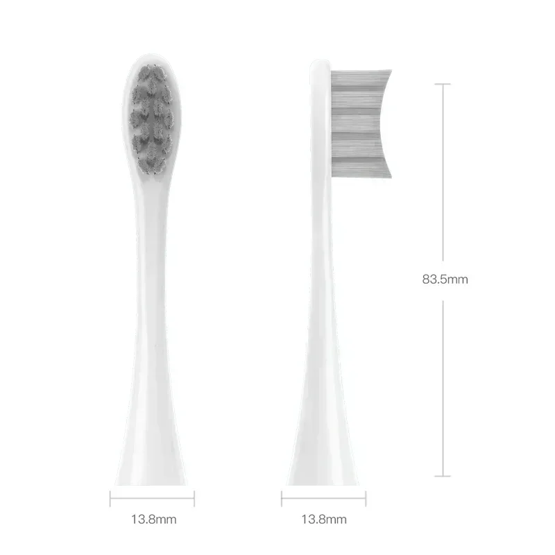 Oclean X/ X PRO/ Z1/ F1 용 교체 헤드, 회색 브러시 헤드, 소프트 듀폰 소닉 칫솔 진공 강모 노즐, 2 개, 4 개