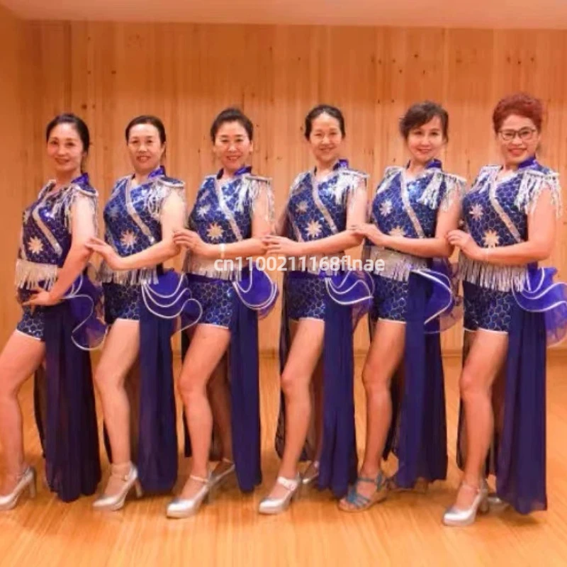 Modern Dance Costumes, Women's Jazz Dance Performance Costumes, Sparkling Tassel Tailcoats, Adult Ball Costumes