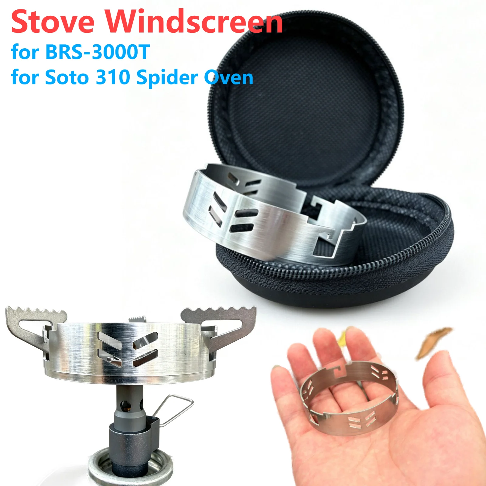 Outdoor Gas Wind Shield Stainless Steel Windproof Ring Camping Stove Support Rack for SOTO Spider Stove ST310 Brothers BRS3000T