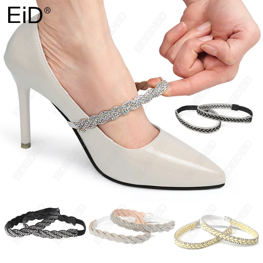 Women Shoelaces High Heels Adjustable Ankle Belt Holding Bundle Elastic Rhinestone StrapTie Straps Band Decorative Diamond women