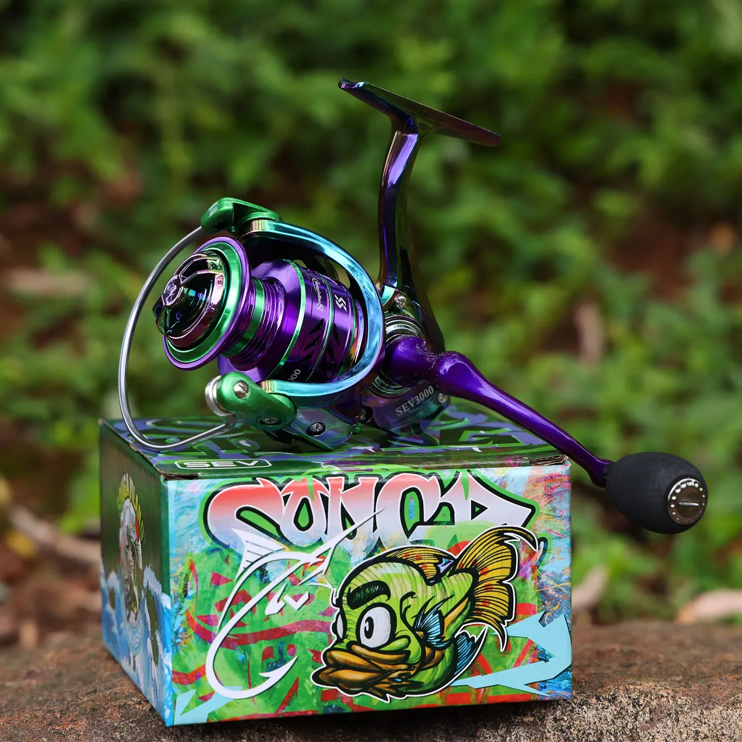 Sougayilang Spinning Angelrolle 5,2:1 Hochgeschwindigkeitsverhältnis EVA Grip Max Drag 12 kg Griff Karpfenbarsch für Süßwasser-Angelrolle – Detail 14