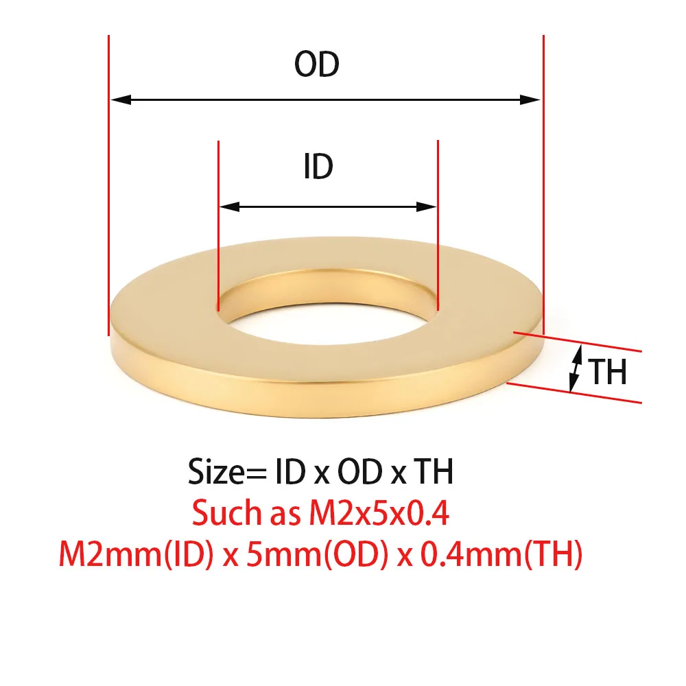 10pcs 30pcs 50pcs M2-M27 Solid Brass Flat Washer Plain Brass Gasket Ring Spacer Circular Meson Good Heat Conduction