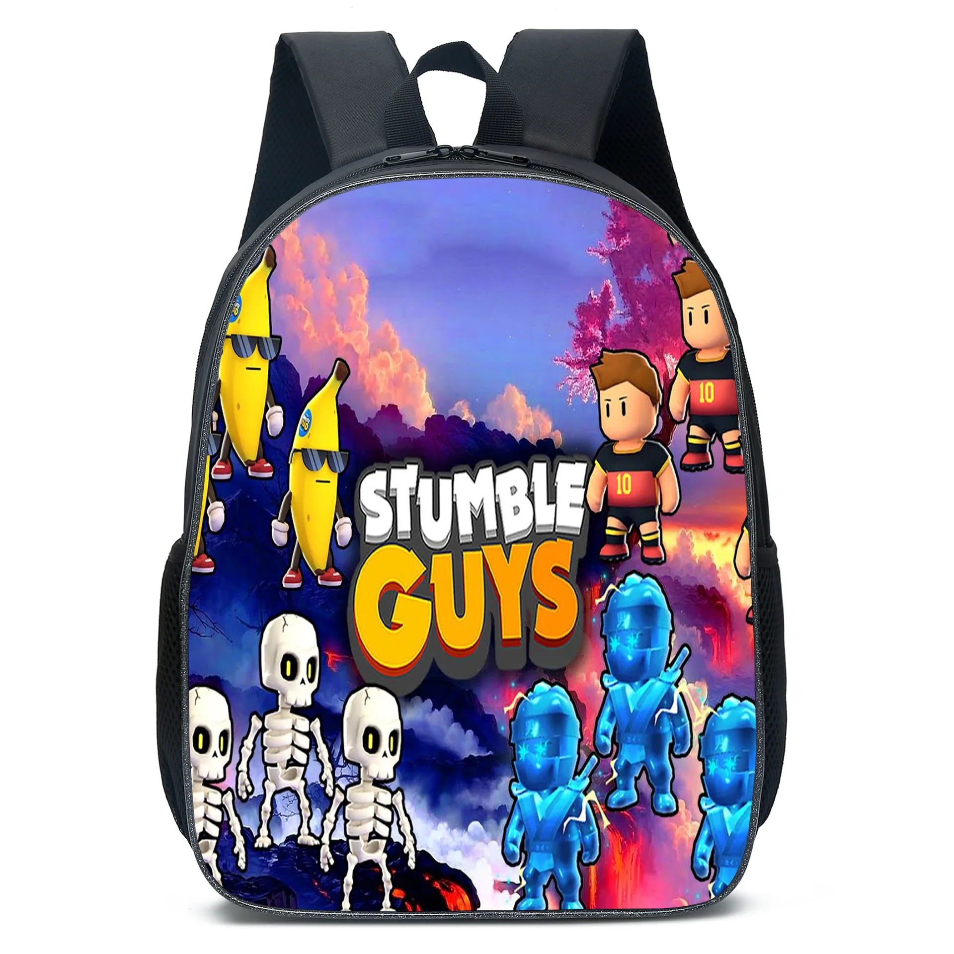 Stumble Guys School Bags 15inch Lightweight Children Backpack Girls Boys Orthopedic Kids Book Bags Primary School Mochilas Gift