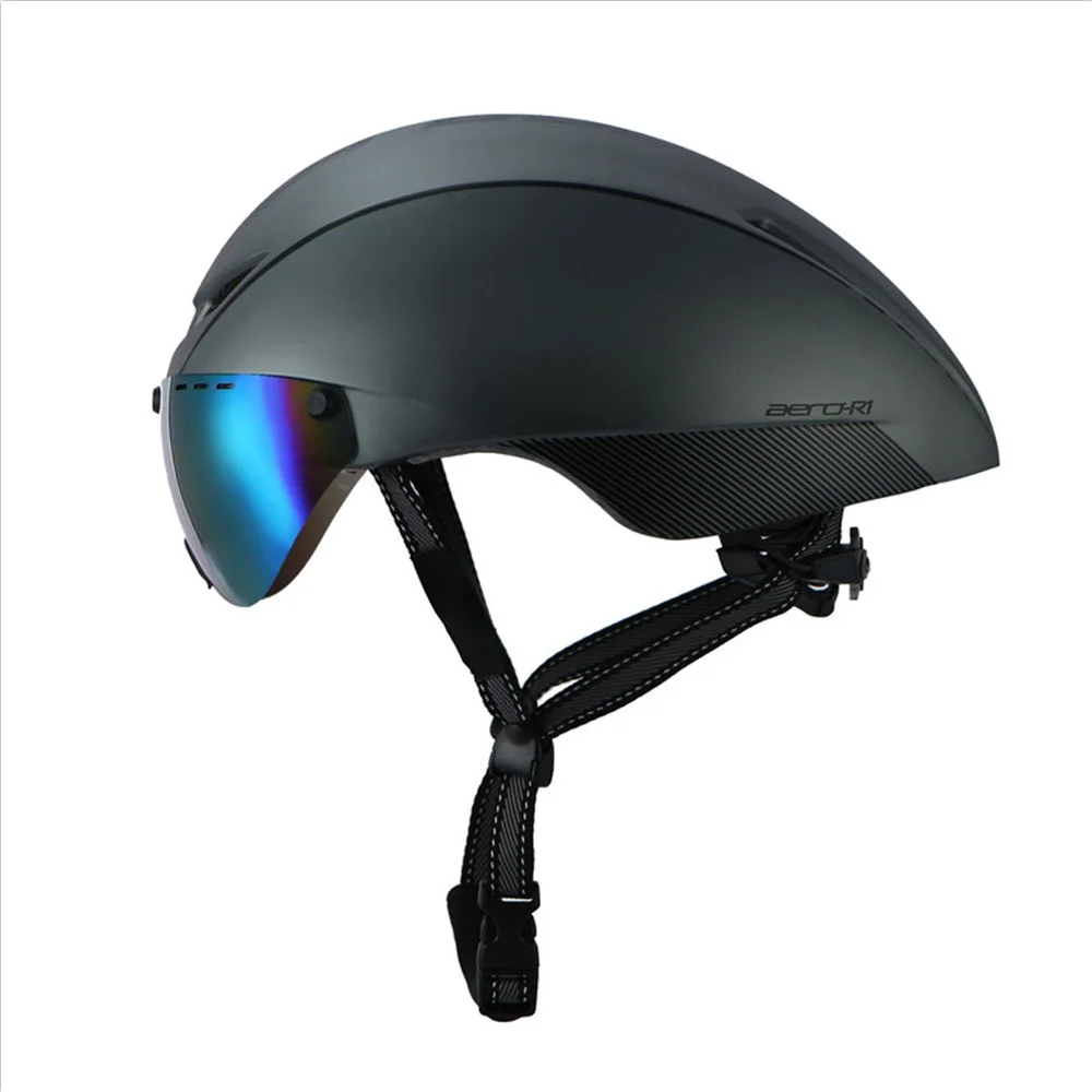 NEW YUMAJ New Aero TT Road Bicycle Helmet Goggles Racing Cycling Bike Sports Safety Helmet in-mold Bike Cycling Goggle YM-33