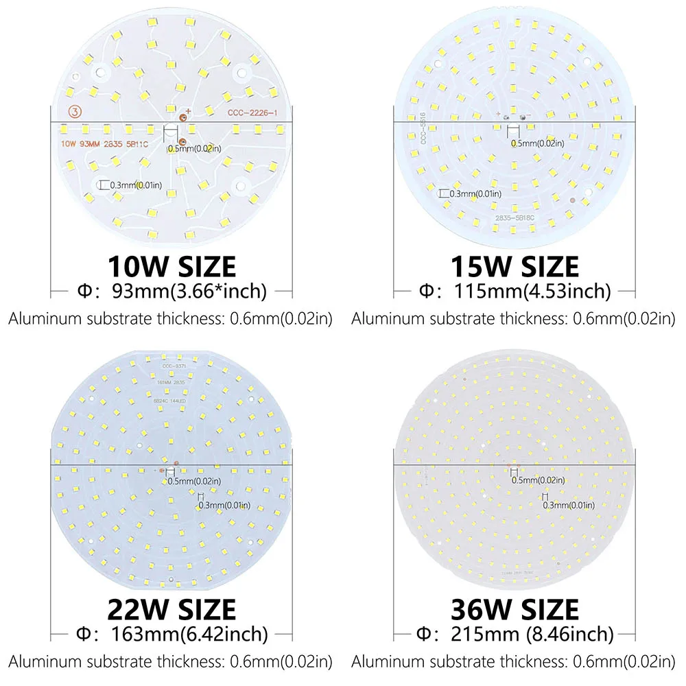 10W 15W 22W 36W LED Lamp Beads Diode Source And Driver 250mA Panel Light LED Round Ceiling Board Lamp Board Cold And Warm White