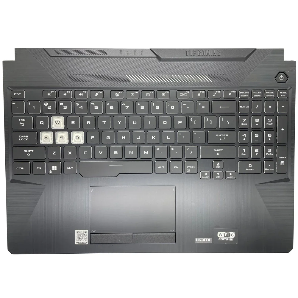 NOWA podświetlana klawiatura amerykańska do Asus TUF Gaming 8 F15 FA506 FX506H fx506lu z osłoną wylotu powietrza