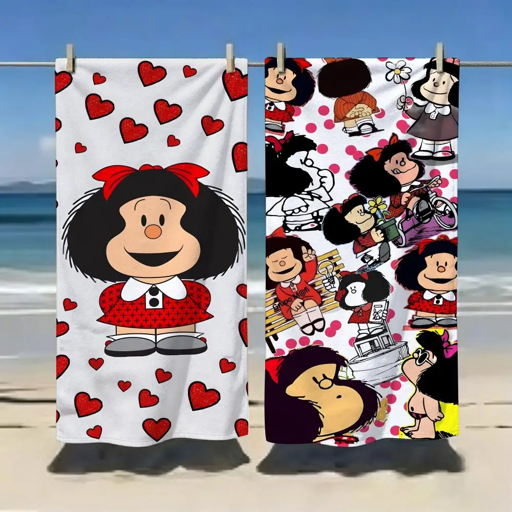 Cartoon M-Mafalda Towel Microfiber soft Beach Towel for Travel Fitness Sauna Bathing Camping