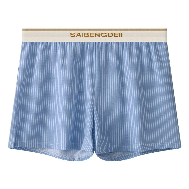 Men's Causla Shorts Striped Cotton Breathable Comfortable Loose Homewear Male Mid-rise Sports Trunk Daily Aro Pants Boxer Shorts