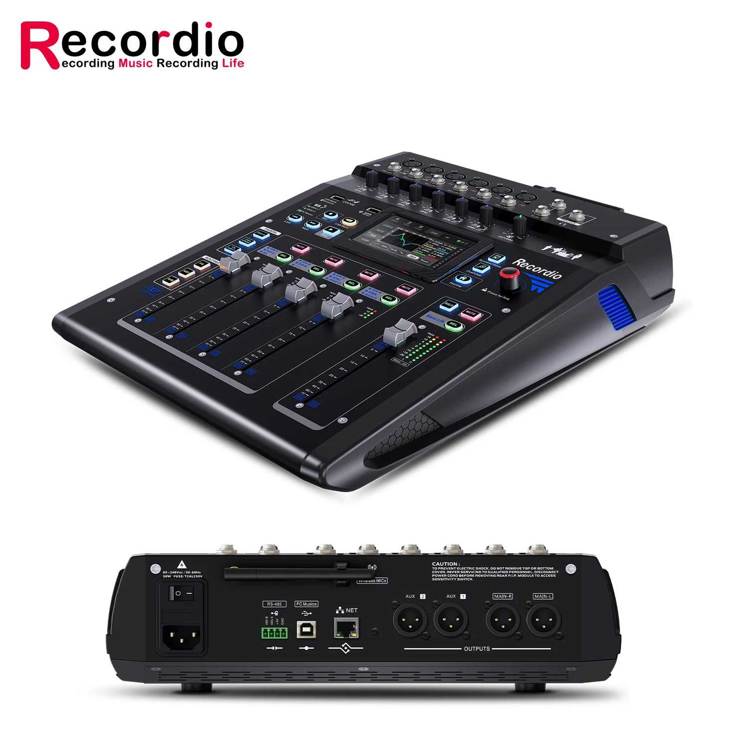 Pro 8 Channel Mixing Console Digital Mixer Series for Stage Performance Auto Fader
