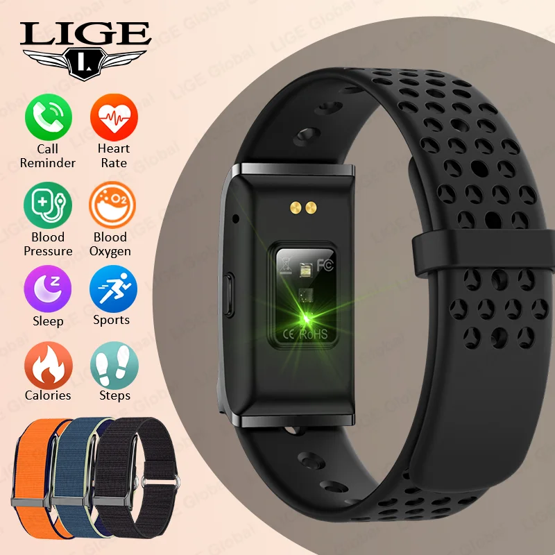 

LIGE New Sports Fitness Smart Band Bracelet Heart Rate Blood Pressure Tracker Pedometer Call Reminder No Screen Smartwatch 2025