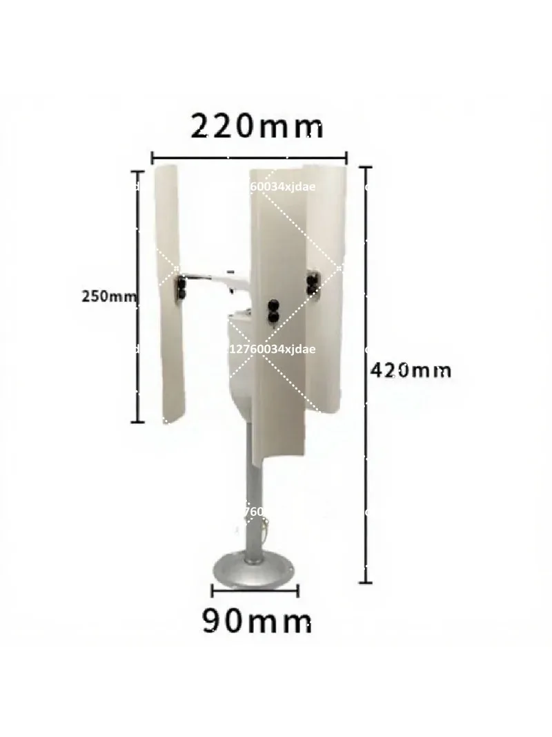 Vertical Five-Blade Wind Generator Three-Phase Permanent Magnet Brushless Low-Speed Windmill for Off-Grid Power
