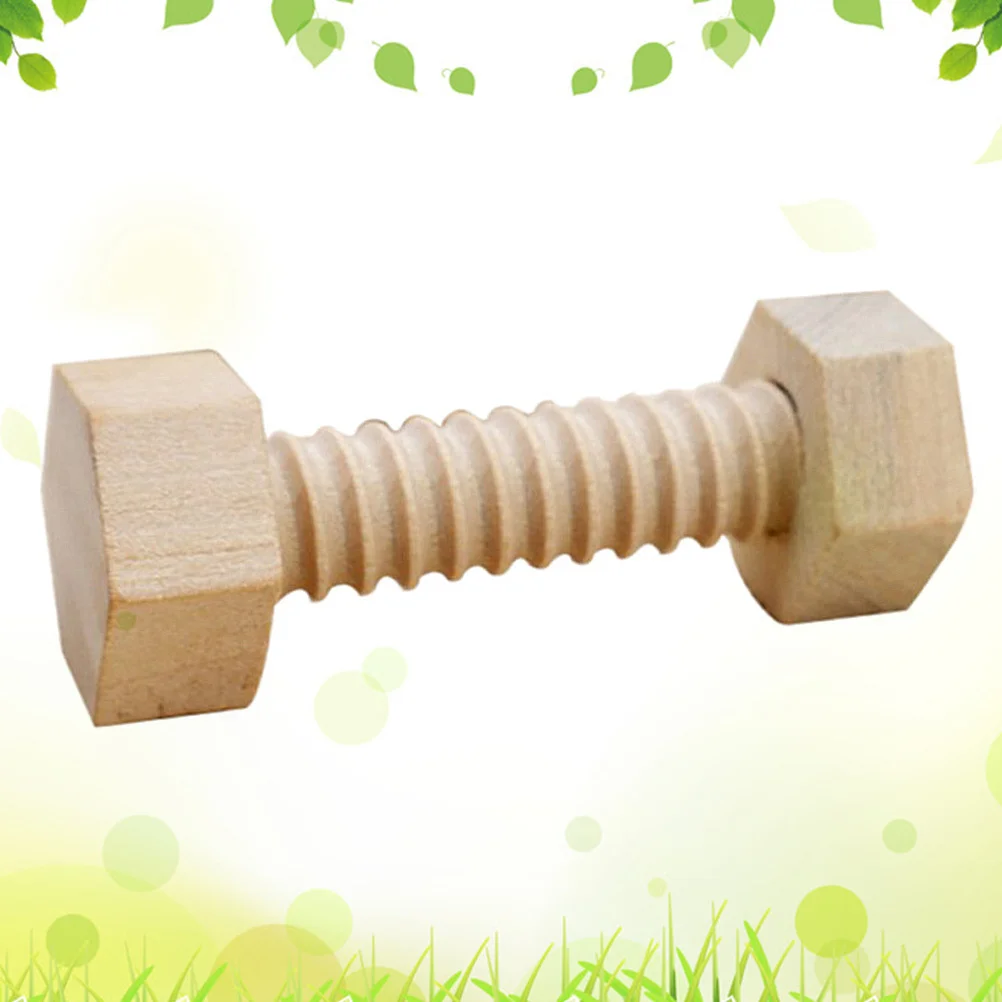 Adornos de madera con tornillos y tuercas, decoración educativa creativa para escritorio, adornos de madera portátiles desmontables para niños, 3 uds.