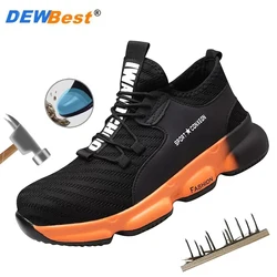 Men's breathable steel toe cap anti slip, wear-resistant, anti smashing, anti piercing safety construction site protective shoes