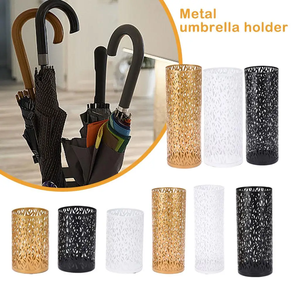 Metal Umbrella Storage Rack Round Umbrella Box Home Office Walking Entrance Stick Barrel Multi-purpose Newspaper Storage Bo H7C5