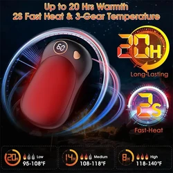 2Pack Magnetic Portable Rechargeable Hand Warmers With 3 Heat Settings Digital Display Stylish For Winter Outdoor/Skiing/HIiking