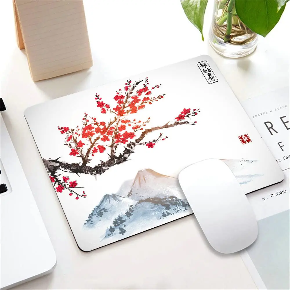 Hot-Selling Vintage Ink Painting Mouse Pads Comfortable Gaming Mousepad Mouse Mat Keyboard Mats Desk Pad Mousepads 22x18cm