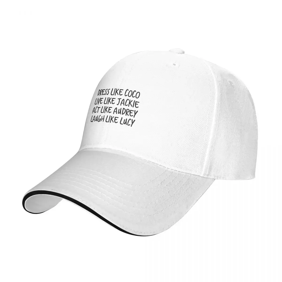 Like Coco Live Like Jackie Act Like Audrey Laugh Lucy Baseball Cap Trucker Cap Visor For Women Men's