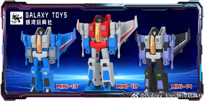Galaxy Toys Mini12 Mini13 Mini14 Starscream Thundercracker Skywarp 3 unids/set Mini figura de acción