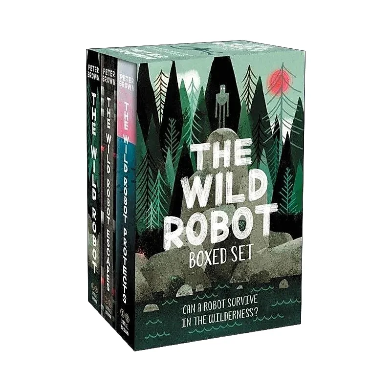 3pcs English Version Kids Robot Adventure Paperbacks, Youth Reading Story Books, Wilderness Survival Fiction Novels