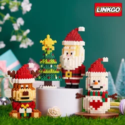 Merry Christmas Micro Building Blocks Santa Claus Elk Snowman Linkgo Tree Assembled Mini Bricks Figure Toy For Kid Gifts