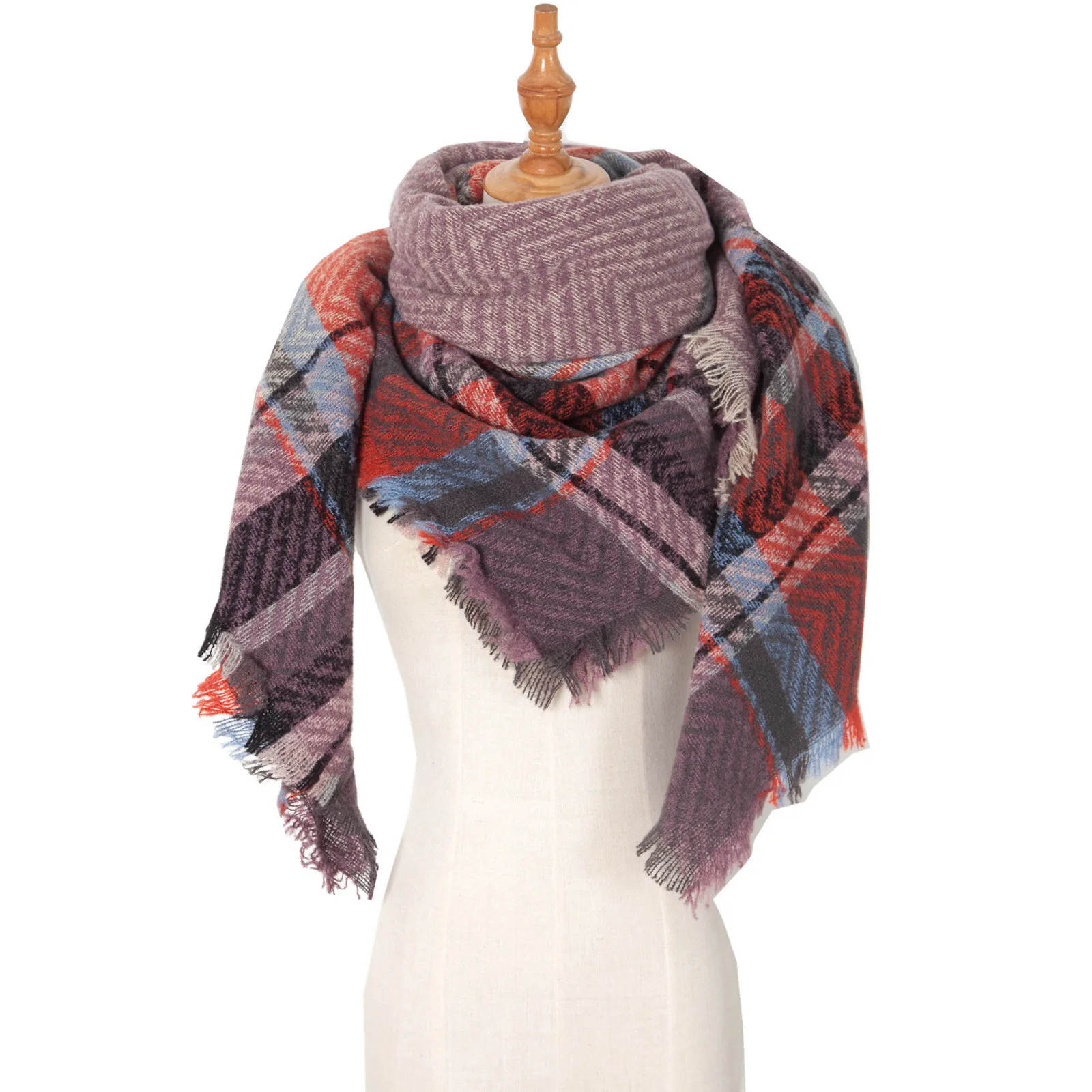 Winter Cashmere Scarf Shawl Women Fall Winter Scarf Classic Tassel Plaid Scarf Warm Soft Chunky Large Blanket Wrap Shawl Scarves