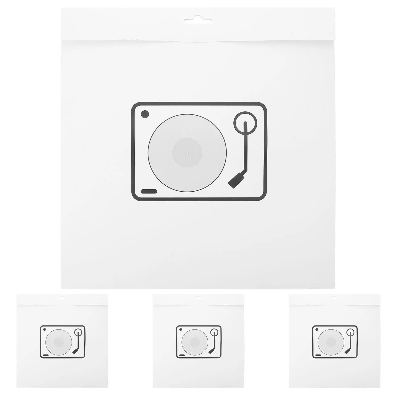 4Pcs Vinyl Record Protector Sleeves 12 Inch Paper Vinyl Record Sleeves Protective Album Disc Storage Bags for Collectors Djs