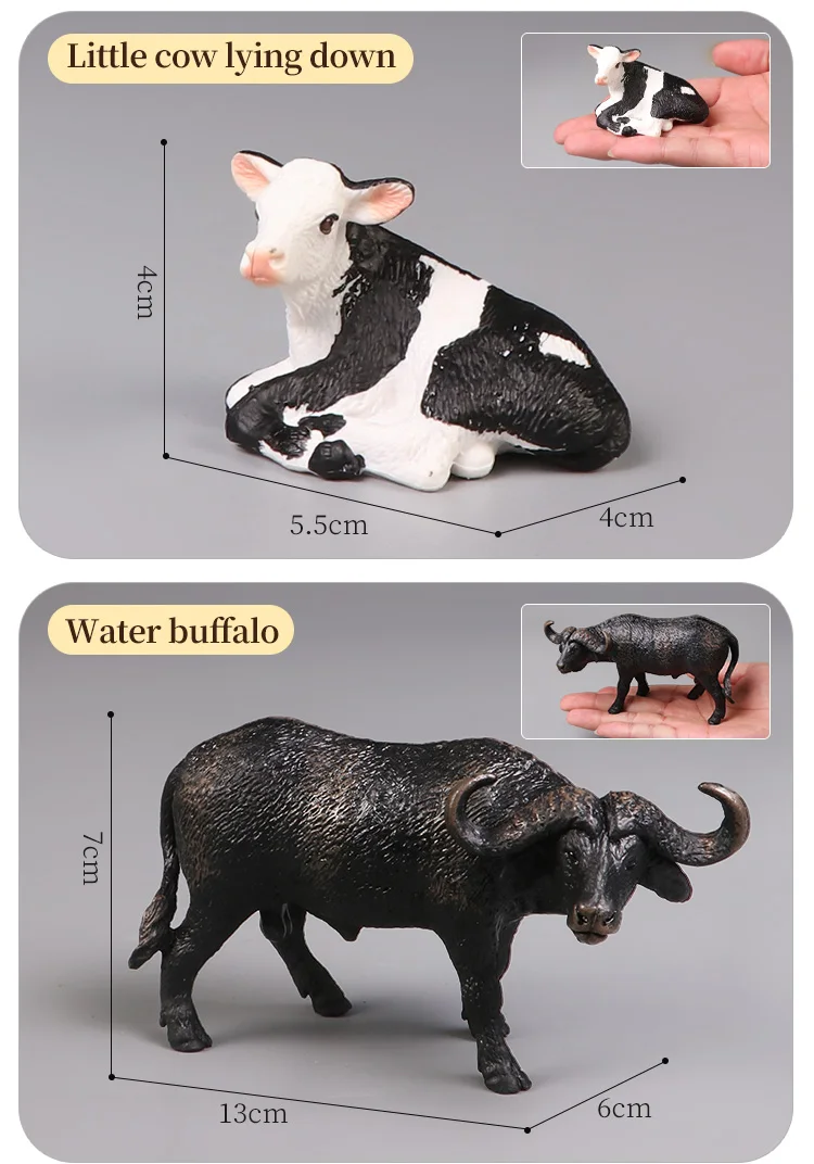 Wild- und Bauernhoftier-Gummifiguren-Set für Kinder Lehrreiche Plastik-Tierfiguren Heimdekoration Kindergeschenk – Detail 4