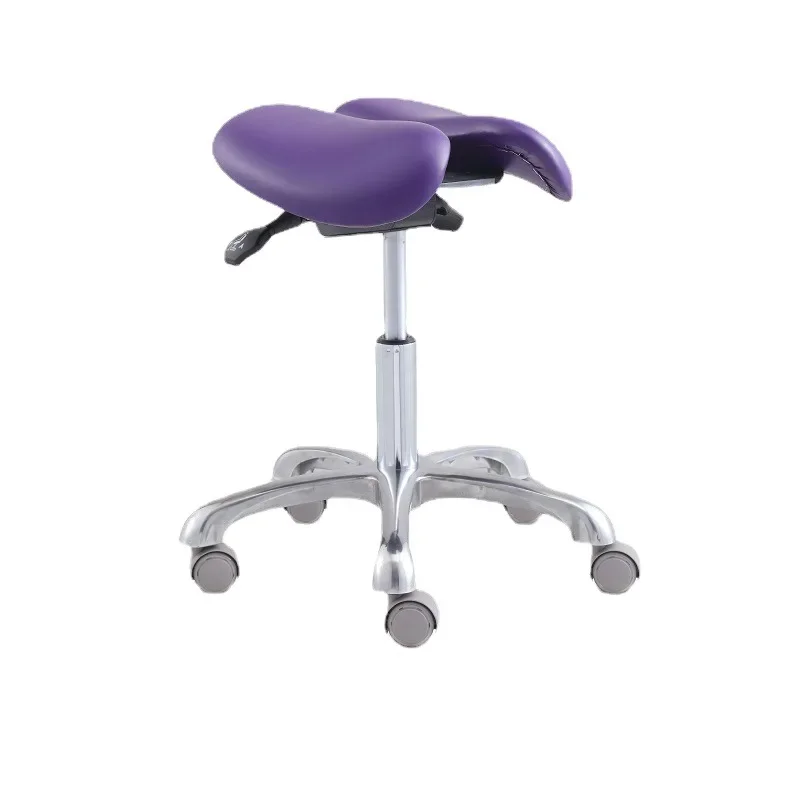 Purple saddle chair, beauty stool, hairdresser work stool