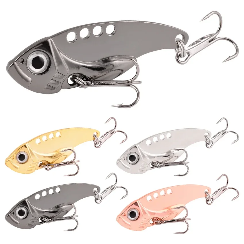 4pcs/lot Metal VIB 3/7/10/15/20g Fishing Lure Vibration Spoon Spinner Lure Crankbait Bass Artificial Hard Bait Cicada VIB Tackle