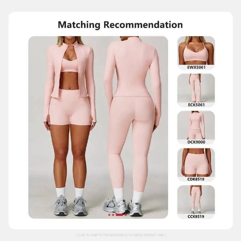 

Pieces Sports Set Slim Fit Quick Dry Yoga Workout Jacket Breathable Casual Top High Waisted Push Up Fiess Clothes