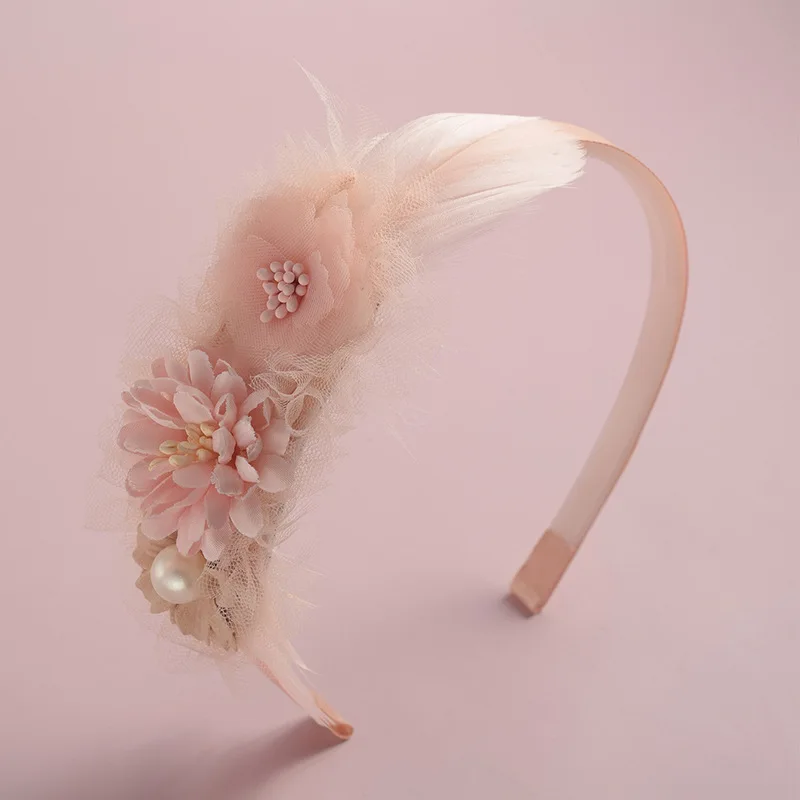 Bandes de sauna en plumes de perles faites à la main pour filles, couronne de mariage mignonne, vêtements de sauna de fête de danse de princesse,