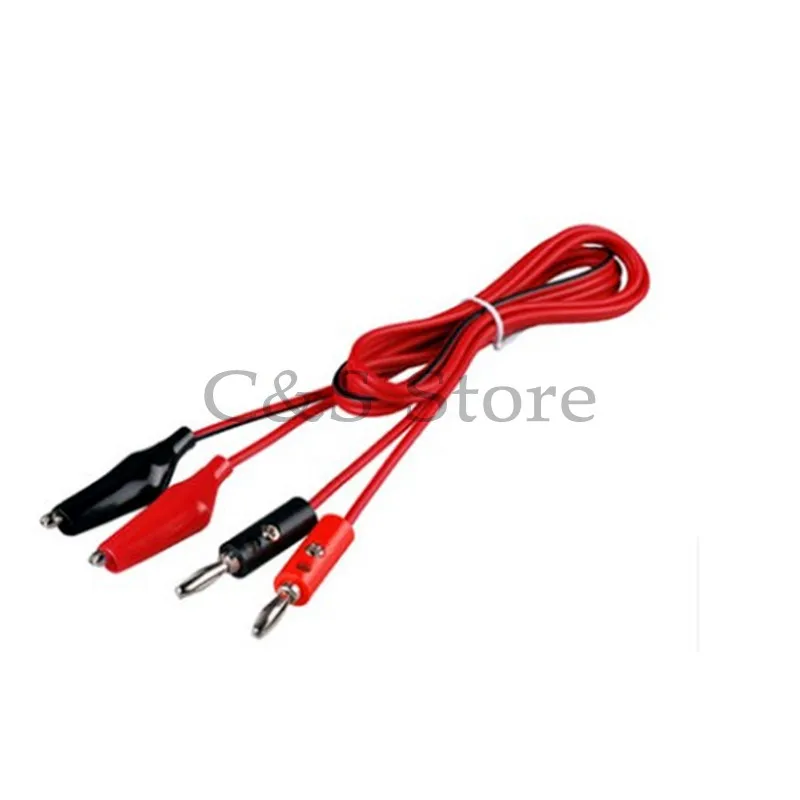 1M Alligator Cilp to AV Banana Plug Test Cable Lead Connector Dual Tester Probe 35mm Crocodile Clip for Multimeter Measure Tool