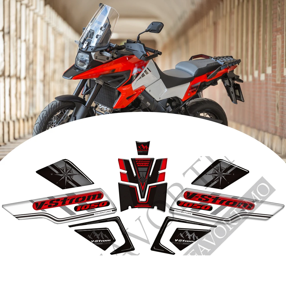 For Suzuki V STROM VSTROM DL 1050 XT 1050XT DL1050 Adventure Tank Pad Protector Trunk Luggage Cases Stickers Fuel Oil Kit