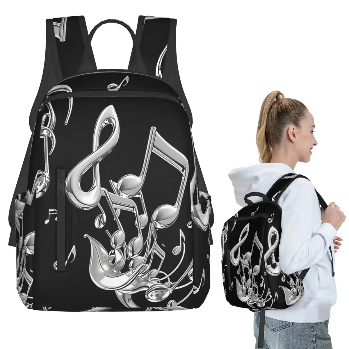 

Music Themed Musical Notes Backpack Student BookBag Kids School Bag Computer Shoulder Bags Boys Girls