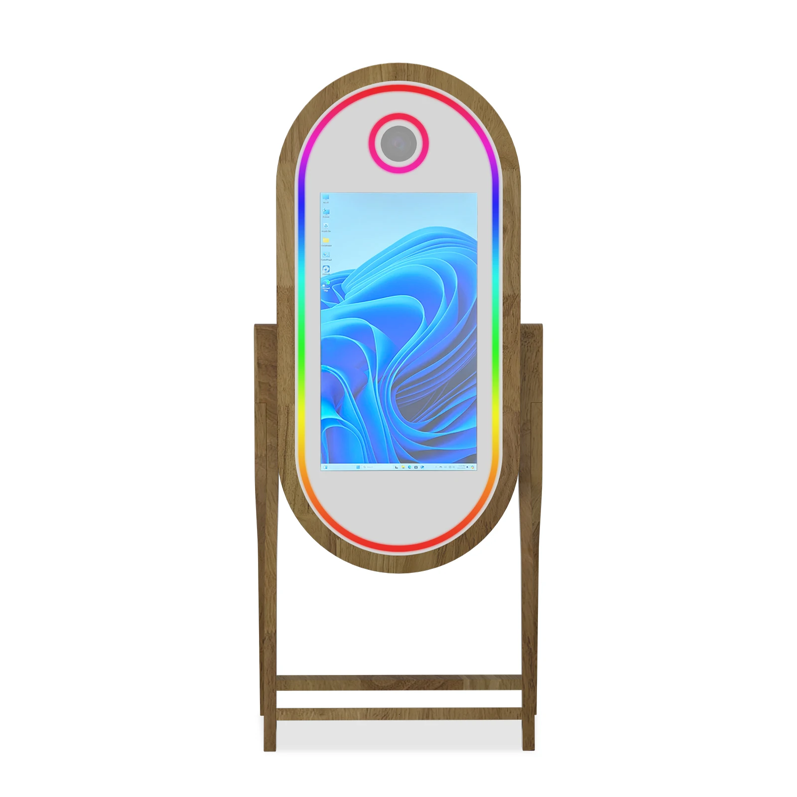 

ZJW high-quality hot selling customized products Grain Mirror Digital Selfie Photo Booth with LED Frame Printer Metal DSLR Boot