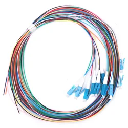 Fiber Pigtail Optical Fiber Pigtail LC Fiber Pigtail 12 Strand Fiber Optic Pigtail LC/UPC Single Mode Low Insertion Loss 1.5m