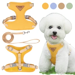 Dog Harness Leash Set for Small Medium Dog Adjustable Puppy Cat Dogs Harness Breathable Pet Chest Strap French Bulldog Chihuahua