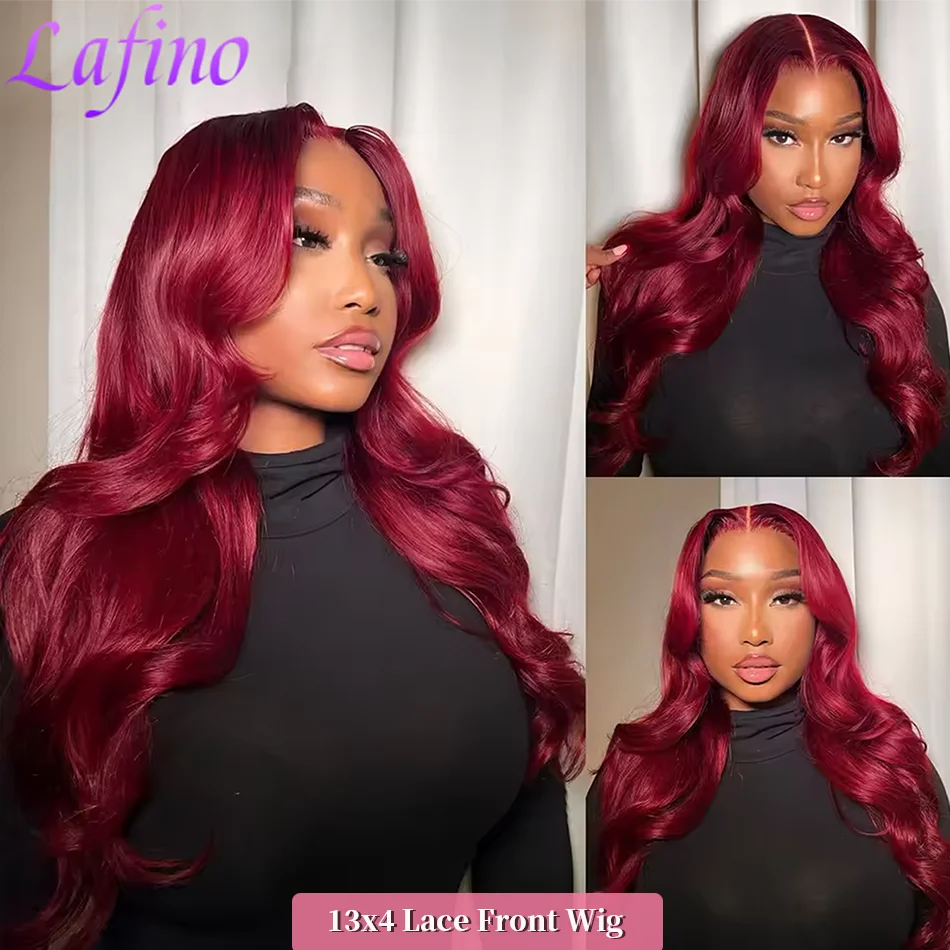 99Jバーガンディ13x6ボディウェーブHDレースフロント人毛ウィッグ 99Jカラー13x4レッドレースフロントルーズウェーブ人毛ウィッグ 密度200