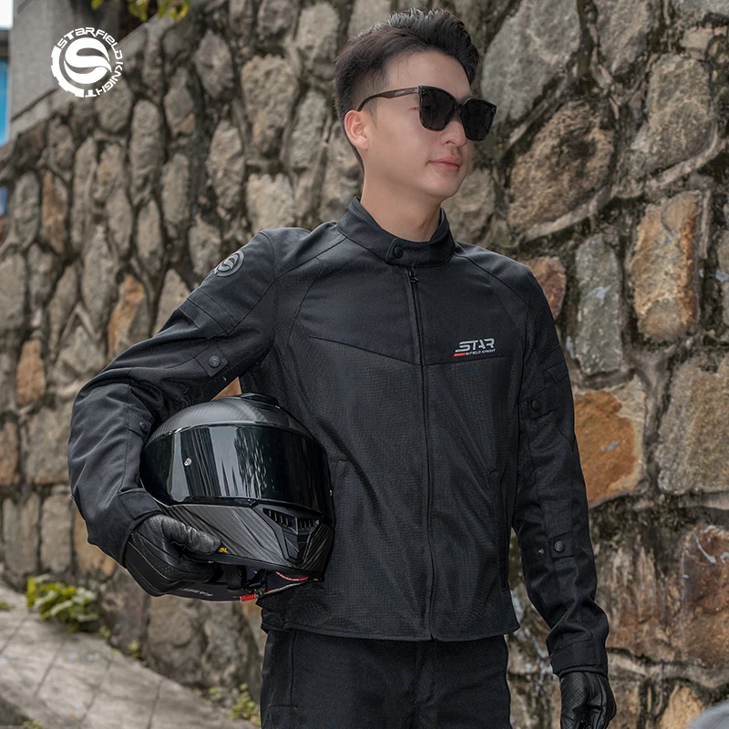 

New Motorcycle Jacket Men Summer Mesh Breathable Moto Racing Riding Jacket With CE Certified Protective Pads Motorbike Jacket