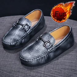 New Genuine Leather Kids Brand Mocassins Fashion Designer Baby Children Toddler Shoes For Girls Boys Casual Flat Slip On Loafers