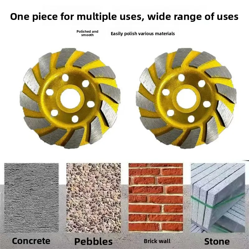 4 Inch Turbo Diamond Grinding Cup Wheel 12 Seg Heavy Duty for Angle Grinder Concrete Polisher for Angle Grinder
